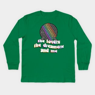 Epcot Rainbow Connection inspired lovers dreamers and me Distressed by Kelly Design Company Kids Long Sleeve T-Shirt